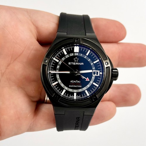 Eterna Royal KonTiki GMT Automatic Black Swiss Watch 7740.43