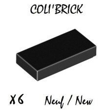 Lego 3069b - 6x Plaque Lisse / Tile 1x2 - Noir Black - 30070 88630 35386 NEUF