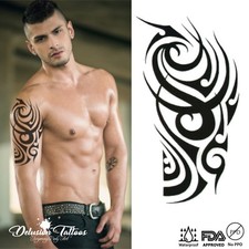 TRIBAL TEMPORARY TATTOO, CLASSIC TRIBAL, BLACK, MENS, WOMENS, MAORI, STICKER