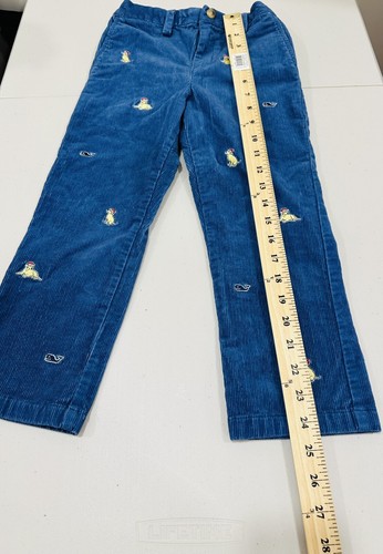 Vineyard Vines Corduroy Pants Blue Classic Fit Boys 5 Embroidered Logo - Picture 3 of 9