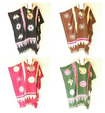 LG3 Medallion Midi Batwing 42" Length Kaftan Dolman Women Abaya Dress Upto 5X