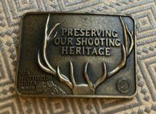 NRA BRASS BELT BUCKLE PRESERVING OUR SHOOTING HERITAGE WHITTINGTON CENTER