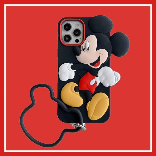 Mickey Mouse Silica Gel Soft Plus Schlüsselband Stoßfest Handyhülle für iPhone 16 Pro - Bild 13 von 13