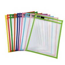 Pockets Waterproof Document Folder Reusable for Teaching Writing 10pcs