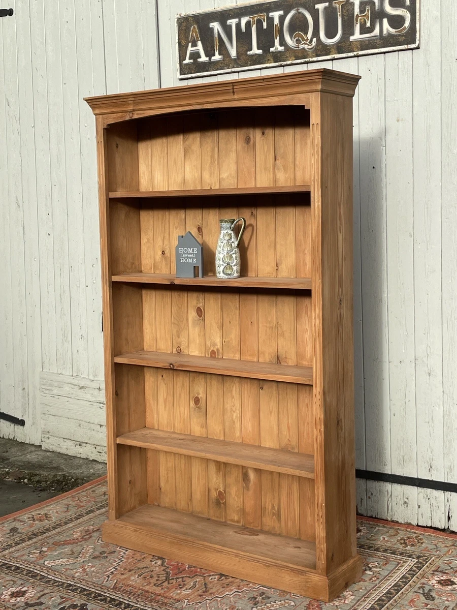 Vintage Wooden Solid Pine Bookcase Contemporary Modern Farmhouse