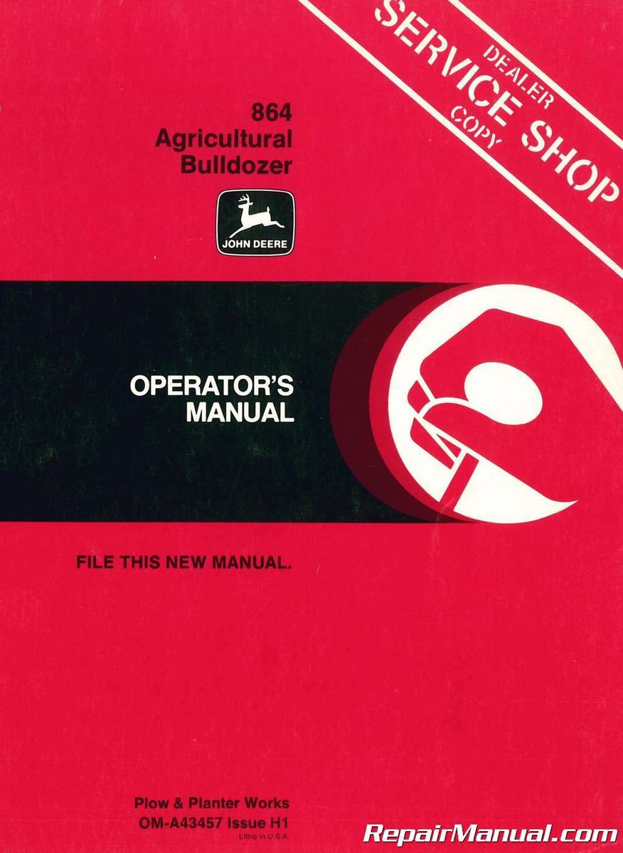 Used John Deere 864 Agricultural Bulldozer Operators Manual | eBay