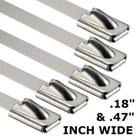 304 Stainless Steel Metal Zip Ties Heavy Duty Self Locking Cable Ties 198-400lb