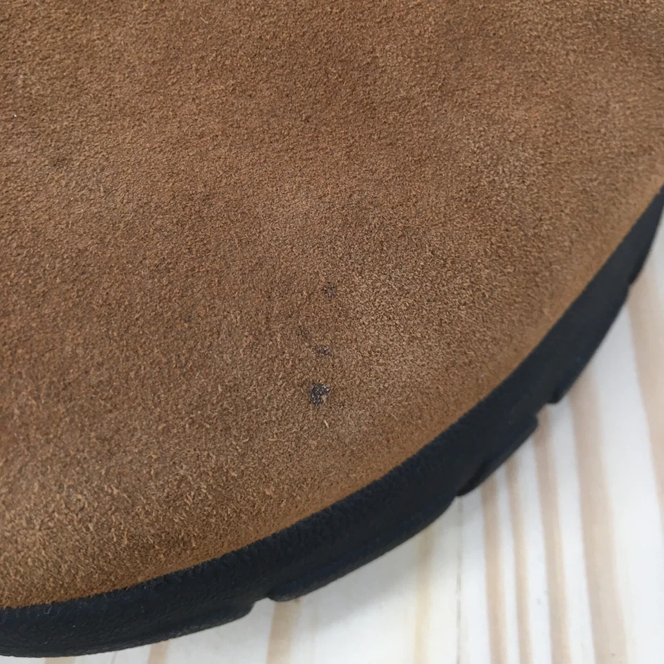 Zapatos Lands End para mujer 7 B informales sin cordones forrados zuecos de mula marrón gamuza cuero Foto 3 de 4