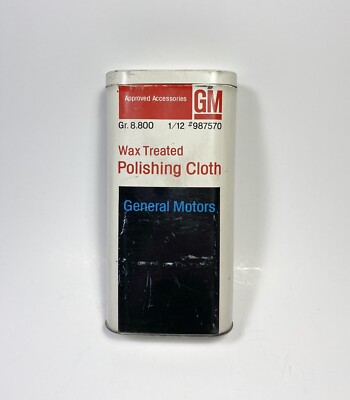 GM Wax Treated Polishing Cloth Metal Tin # 987570 General Motors ...