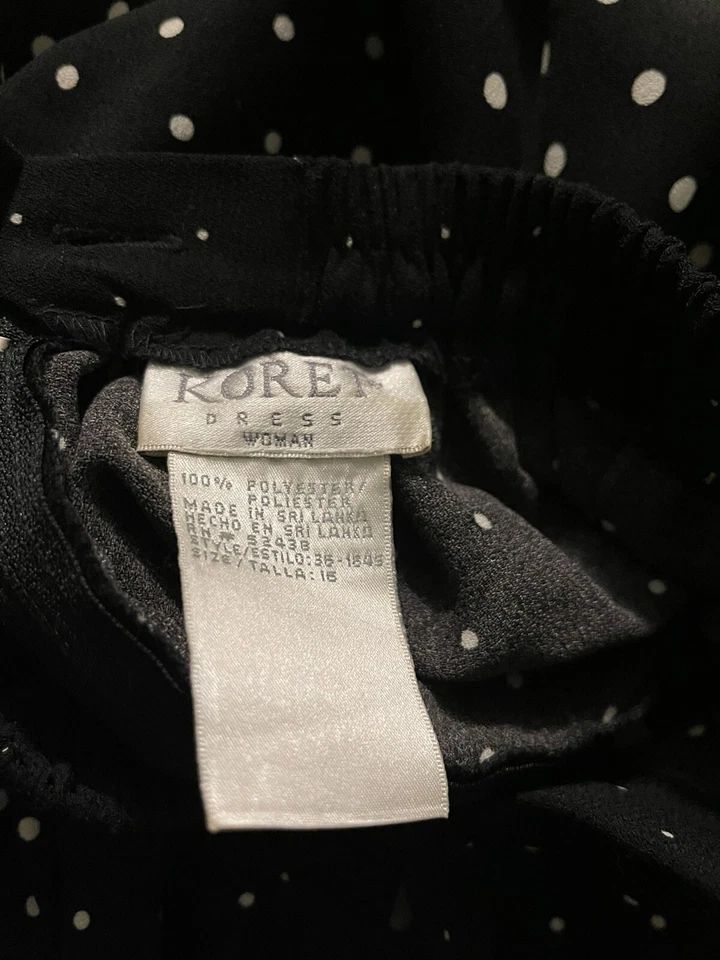 KORET med 32 clásico mod Falda Lunares MIDI Años 80 90 Bibliotecario Negro Blanco Foto 4 de 4