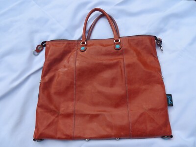 Wandelbarer flacher mehrfarbiger GABS Shopper G3 aus glänzendem Leder und Stoff
