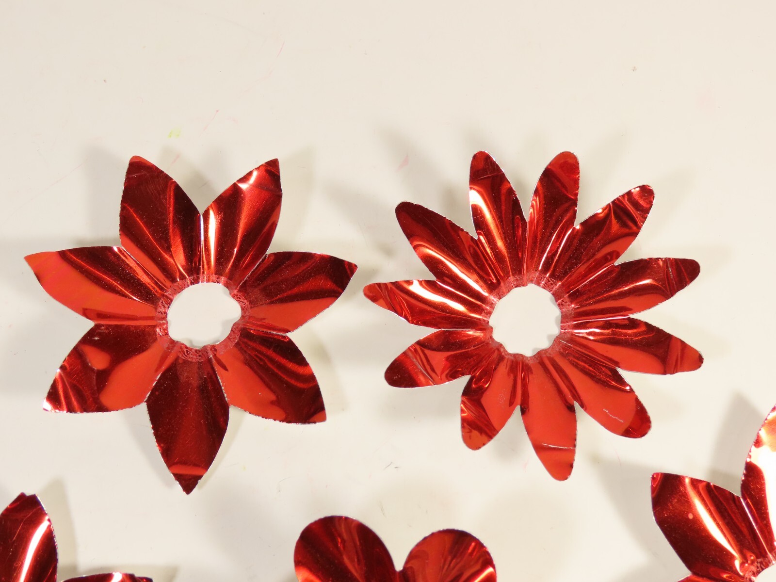 Vintage Aluminum Foil Christmas Tree Light Reflectors 10pc Red Lot