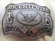 HEAVY LARGE 1776 1976 BICENTENNIAL Western Belt Buckle with SERIAL NUMBER