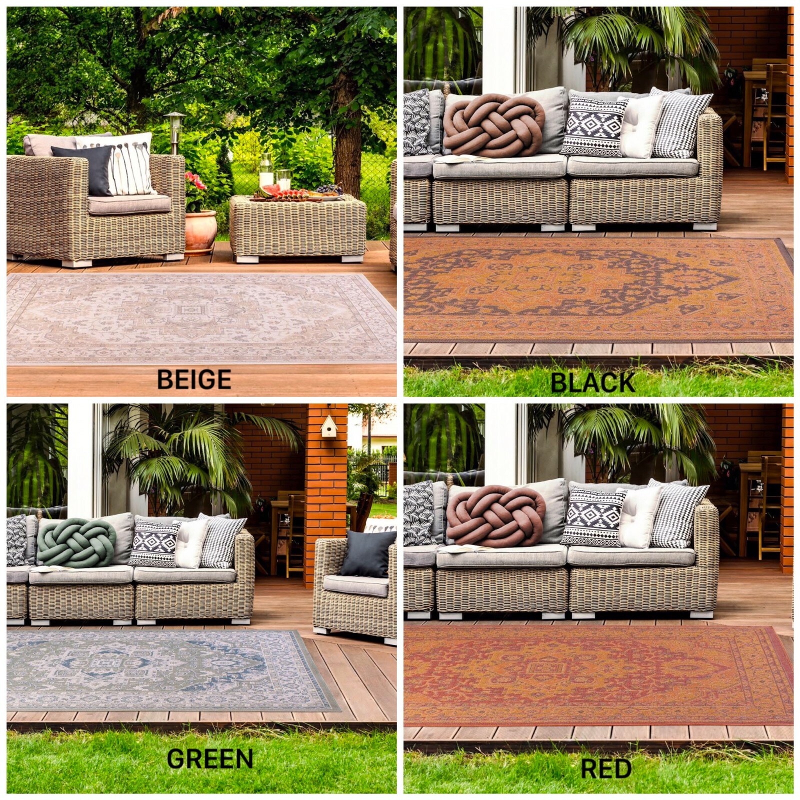 Tradicional Medallón Clásico Exterior Baño Jardín Invernadero Gris Alfombra