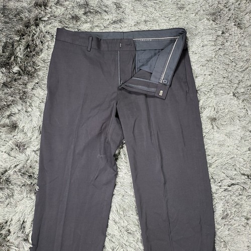 Theory Dress Pants Mens 34 X 34 Black Formal Straight Pockets Mid Rise Viscose - Picture 14 of 21