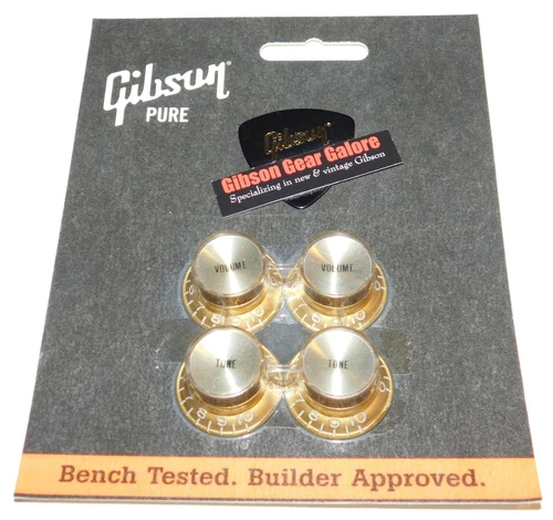 Gibson Les Paul Knobs Set Top Hat Gold / Gold Bell Guitar Parts Custom SG T NOS