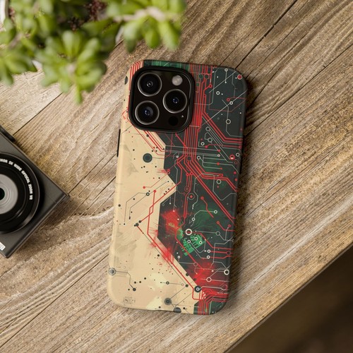 For iPhone | Samsung Galaxy | Pixel Phone Case - Circuit Board Chip Red Green - 第 9/210 張圖片