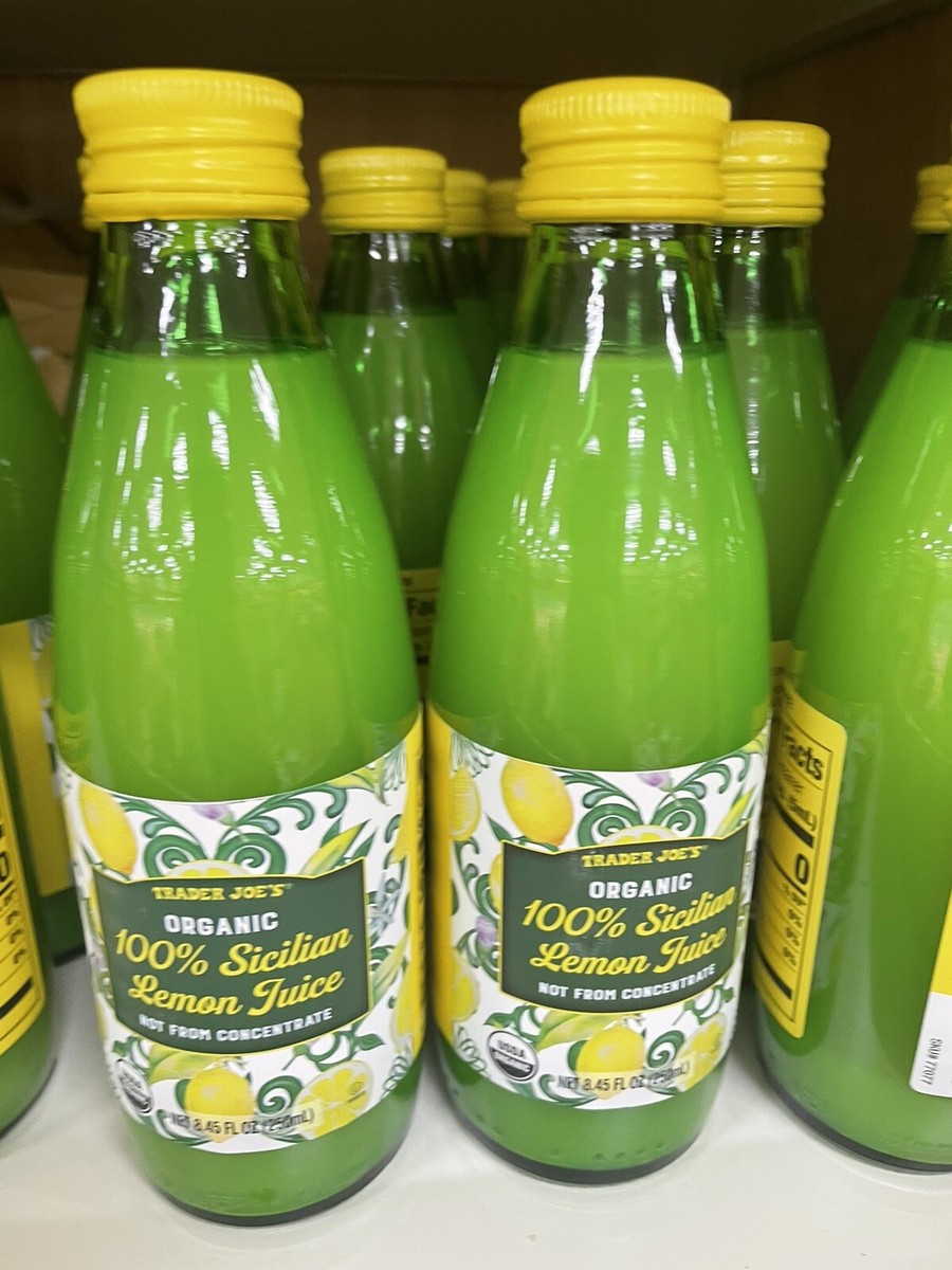 2 Pack Trader Joe's Organic 100% Sicilian Lemon Juice 2.45 fl oz