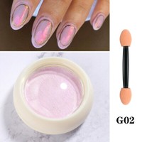 Festes Nagelpulver Aurora Glitzer Chrom Pigment Staub Uv Gel Diy Dekoration* ▽