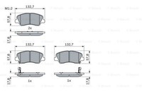 Bosch 0 986 494 563 Bremsbelagsatz, Scheibenbremse Vorderachse FÜR Hyundai KIA