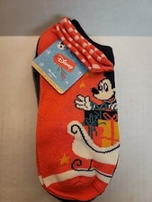 6 PAIR Mickey Friends Christmas No Show Socks Women Size 4-10 - Disney - NEW