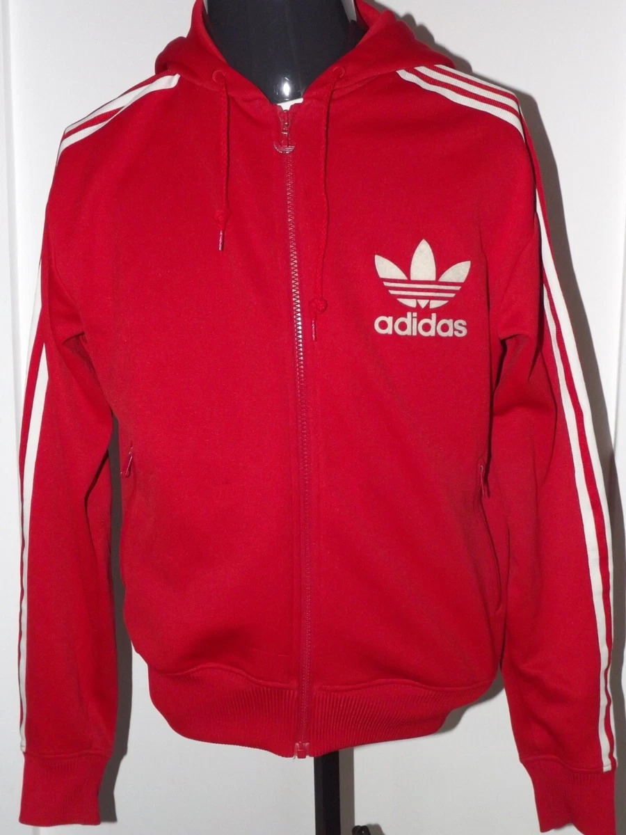 Adidas Originals Mens Track Hood Jacket Retro Red Size M eBay