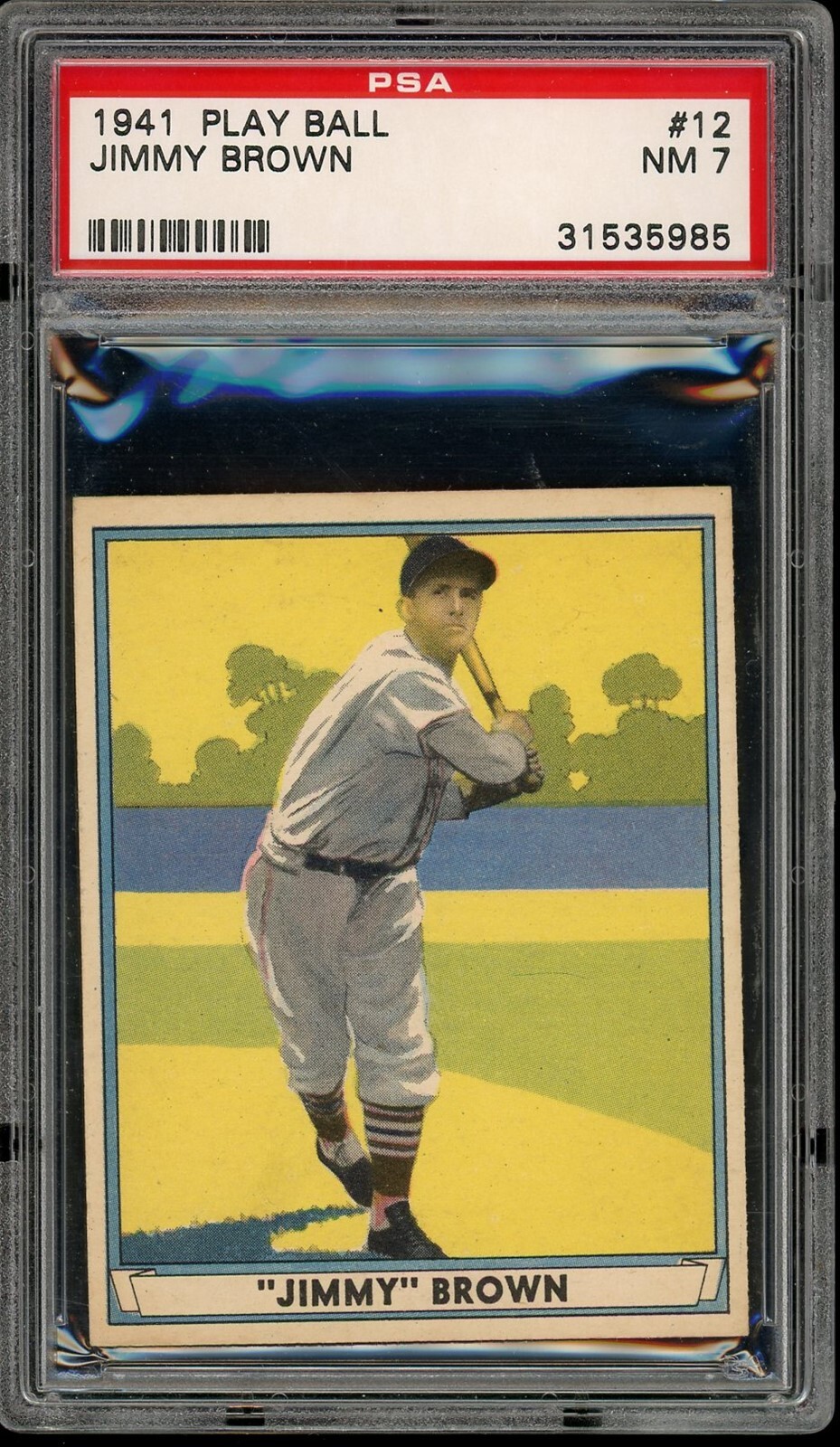 1941 Play Ball Baseball #12 Jimmy Brown PSA 7