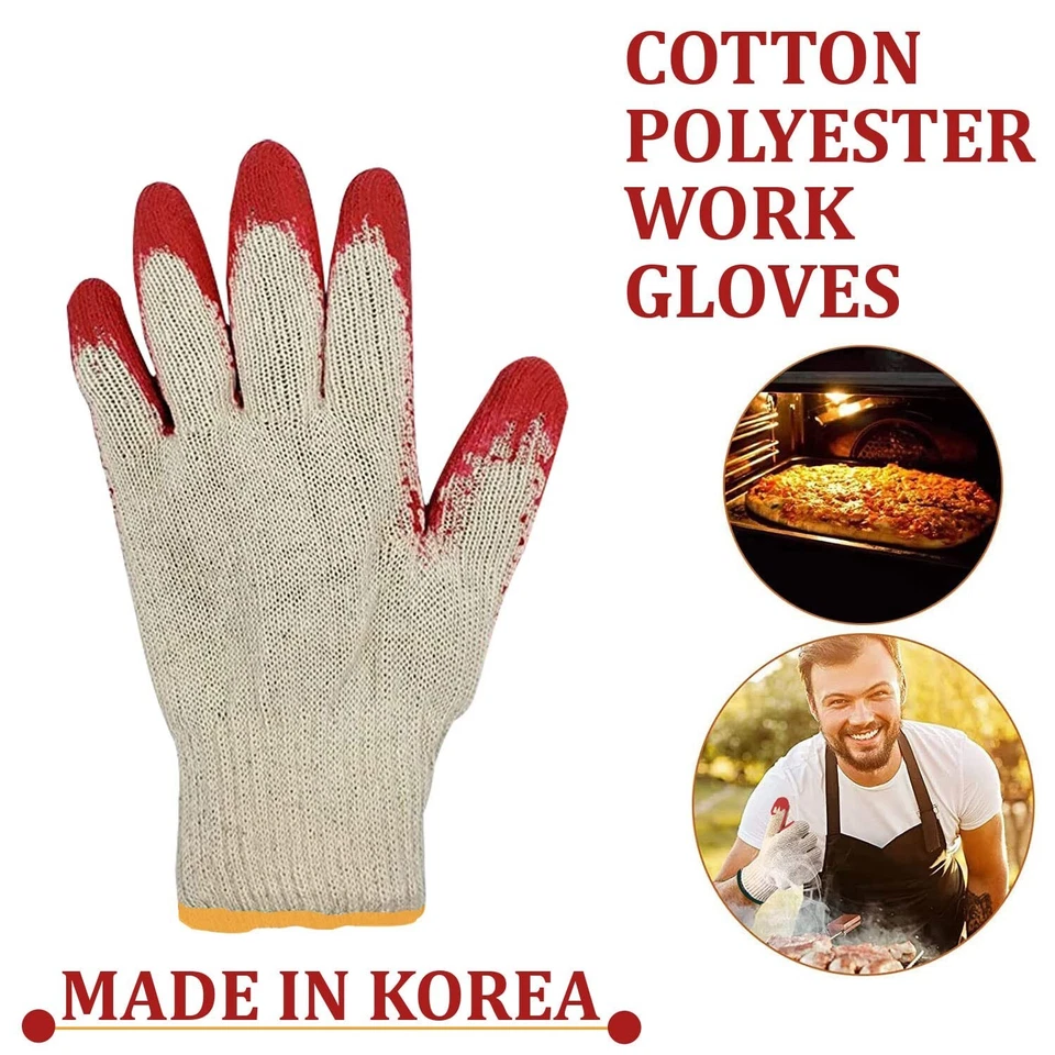 WHOLESALE 300 Pairs Red Latex Dipped Gloves Rubber Palm Coated Work Gloves - Image 4 of 4