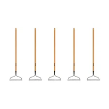 5-Piece 14-Tines Bow Rake Garden Tool Set