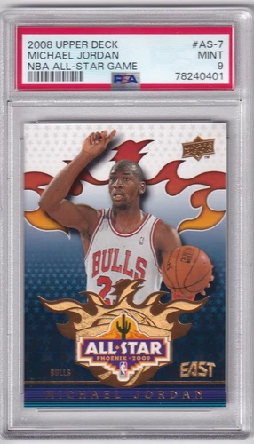 MICHAEL JORDAN 2008/09 UD ALL STAR PHOENIX INSERT CARD AS-7 GRADED PSA 9 MINT
