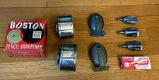 Vtg LOT BOSTON Pencil Sharpener Parts for parts repair Boxes KS Speed Cutters