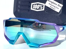 NEW 100% Percent SPEEDTRAP Metallic Fade Blue Topaz Mirror Sunglass 61023-228-01