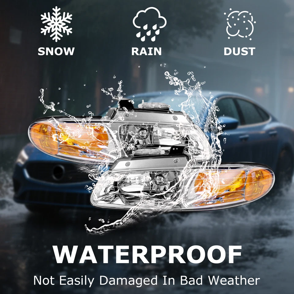 Conjunto de pares de faros para Dodge Caravan Chrysler Voyager 1996-2000 Foto 2 de 4