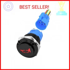 DaierTek Horn Switch 12V 16MM Marine Horn Switch Red LED Lighted Horn Button Swi