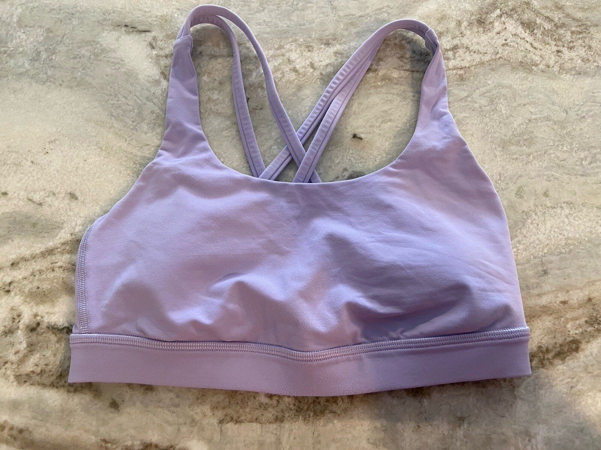 LULULEMON Energy Bra Size 4 Sports Yoga Lilac Lavender LULULEMON Energy Bra Size 4 Sports Yoga Lilac Lavender