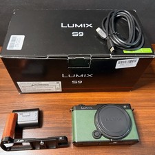 Panasonic Lumix S9 Mirrorless Camera Body (Olive Green) with Wood Grain Grip