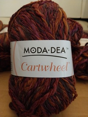Moda Dea Cartwheel Yarn 100% Wool Bronzeberry Multicolor 50g 77yds - Lot Of 8