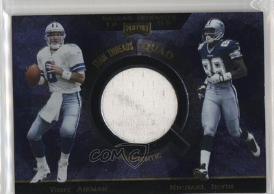 1999 Playoff Absolute SSD Team Threads Quads Troy Aikman Michael Irvin HOF 0n64