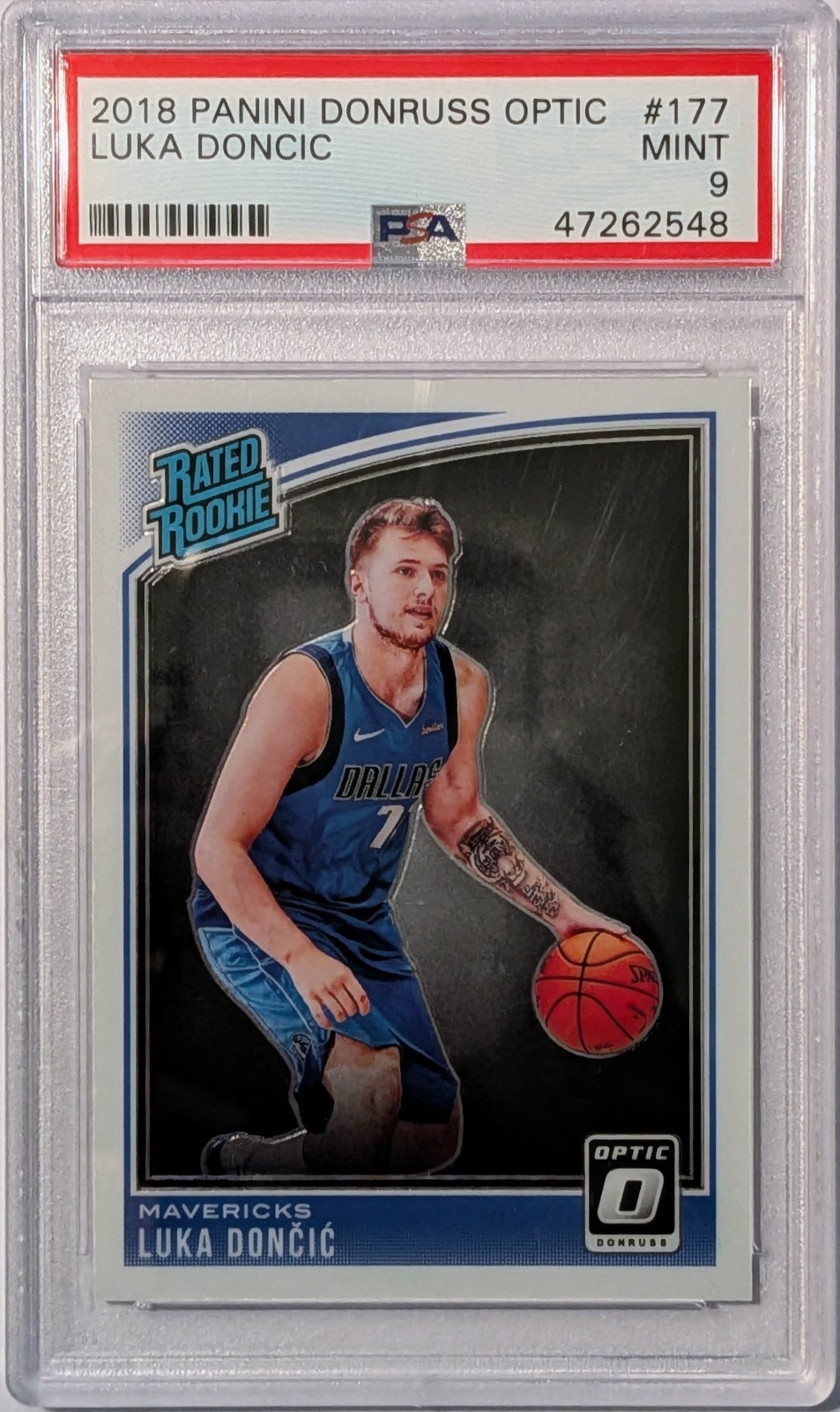 2018-19 Panini Donruss Optic - Rated Rookie Luka Dončić #177 (RC) PSA 9 view 1