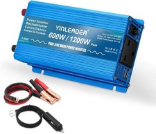 Yinleader Pure Sine Wave Inverter 1200W Peak DC 24V to 240V AC 2 USB 1 AC Outlet