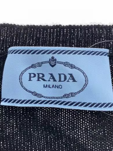 PRADA V-neck cashmere-blend knit sweater (lightweight) size 36 wool black 9000ET thumbnail 3