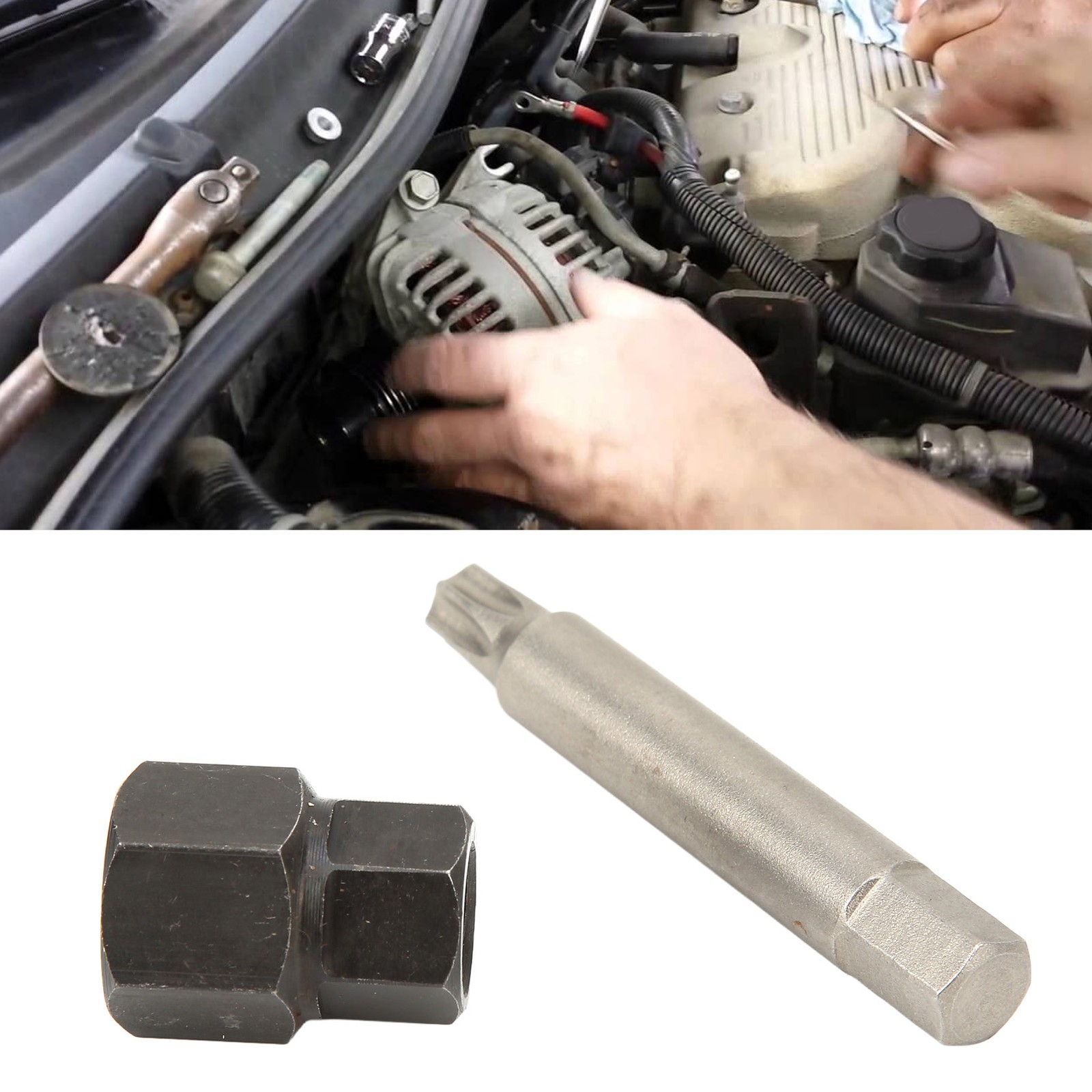 Alternator Decoupler Pulley Removal Tool Kit With Socket Shaft Bit Replacement