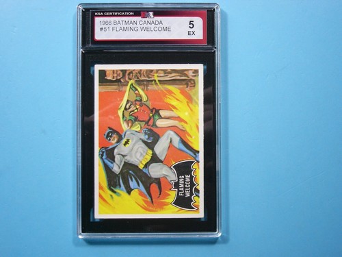 1966 OPC Batman Black Bat #51 Flaming Welcome — KSA 5