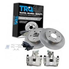 Rear Brake Pad and Rotor Set Ceramic Solid Rotors Calipers Compatible BKA19692