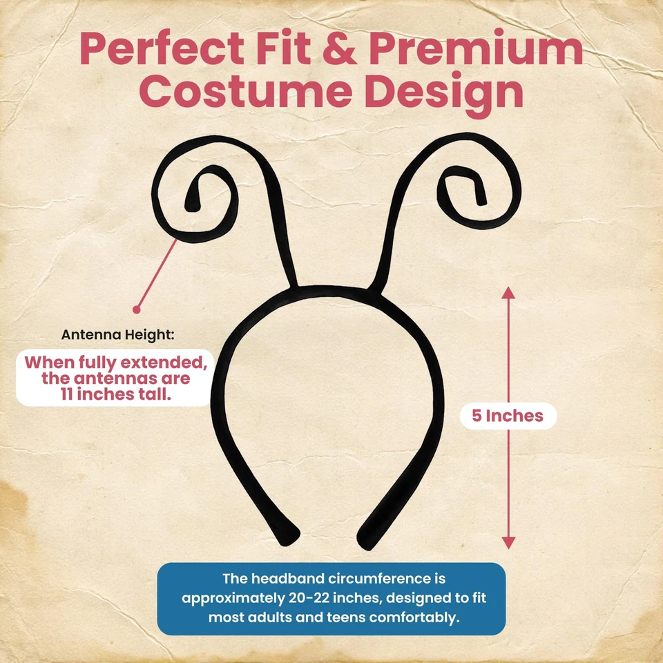 Diadema antena insecto terciopelo negro Ladybug abeja insecto banda para el pelo accesorio de disfraz Foto 3 de 4