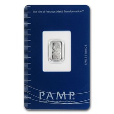 1 gram Platinum Bar - PAMP Suisse Lady Fortuna (In Assay) 3078.62 per troy oz