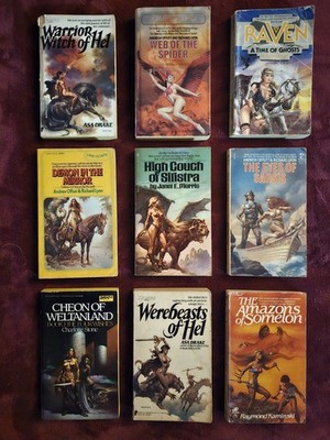 9 RARE book lot Warrior Witch of Hel Werebeasts Raven Asa Drake Andrew Offutt 