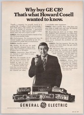 1977 GE CB Radio Print Ad Howard Cosell 40-Channel Vintage Tech General Electric