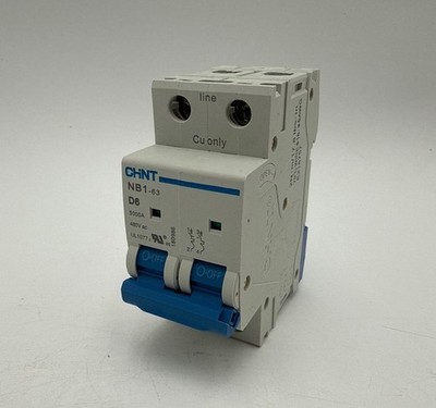 CHINT NB1-D6-2P Miniature Circuit Breaker 6A 2P 480V DIN Rail NB1D62P