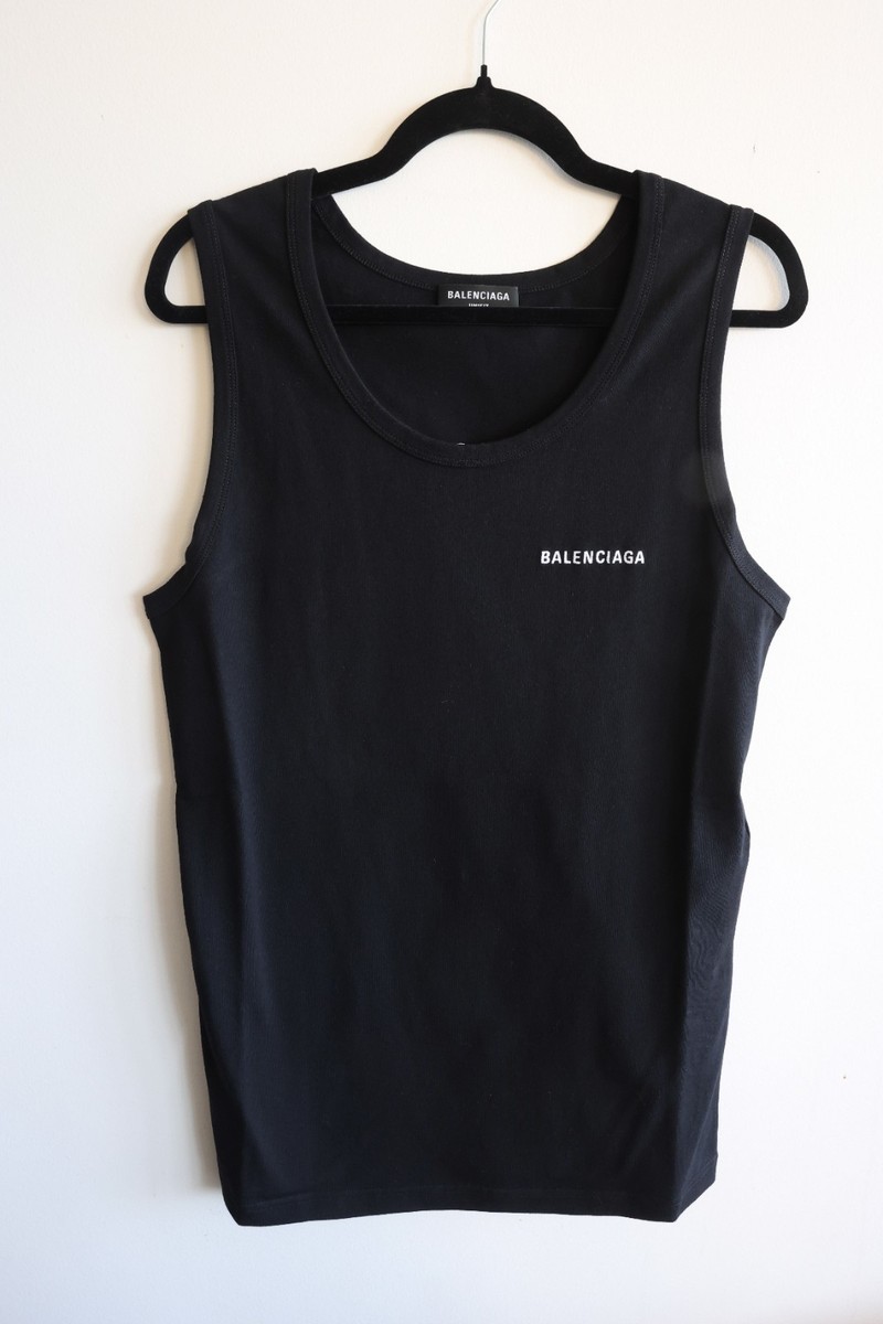 Balenciaga Logo Embroidered Loose Tank Top XXS (Fits SLIM Medium